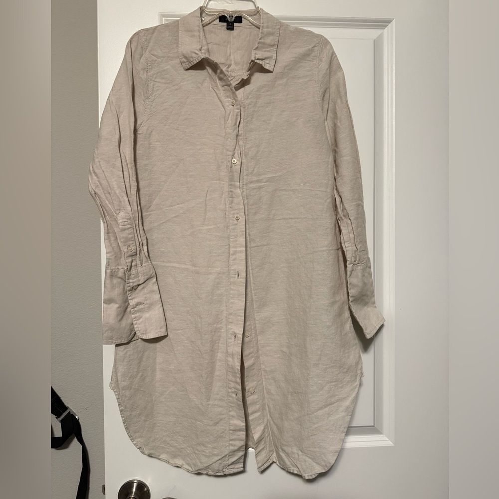 Jcrew Linen Button-Up Swim Coverup